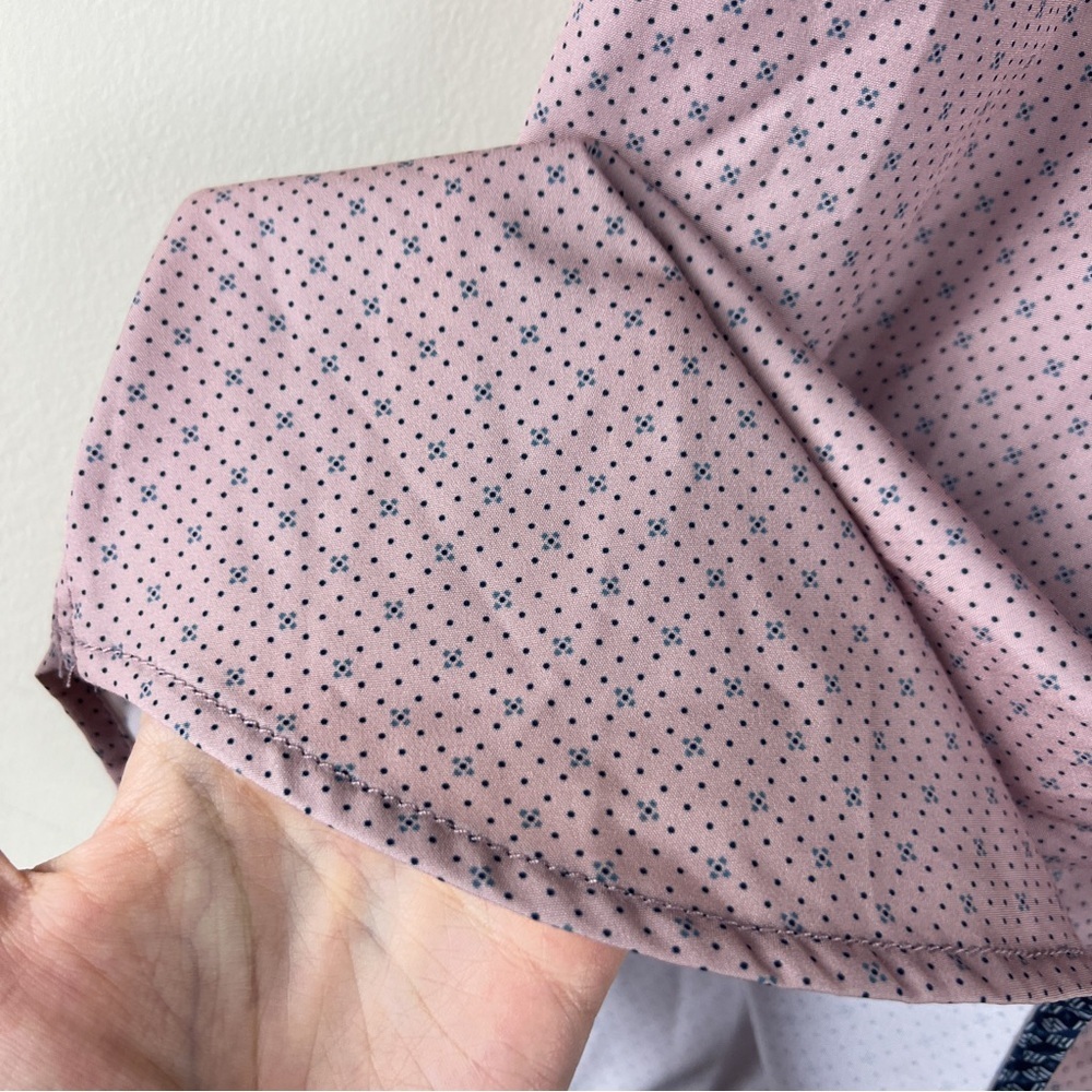 NWT J.B. Holt Buckle Mauve Dot Tailored Performance Stretch Shirt - Picture 6 of 7